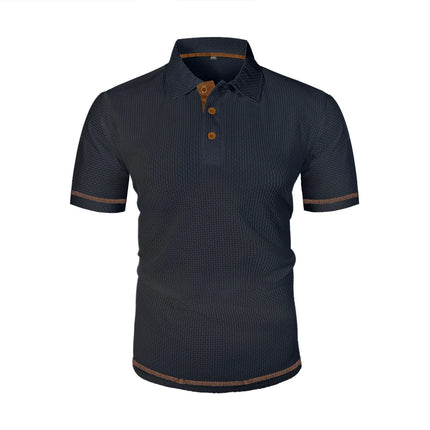 Men's short-sleeved T-shirt with summer ice silk lapel