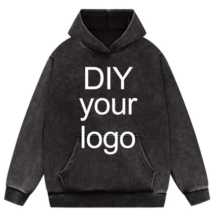 Washed Retro Hoodies 5 Colors 100%Cotton Hoody Customized Personalized Pattern Customization Pullover Team Logo Company Logo
