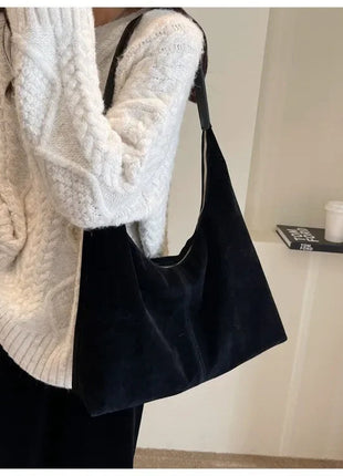 Women Suede Shoulder Bag with Zipper Hobo Bags Large Capacity Handbag Slouchy Bag Commuter Travel Bag Purses and Handbags PlatiNum