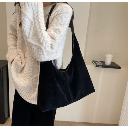 Women Suede Shoulder Bag with Zipper Hobo Bags Large Capacity Handbag Slouchy Bag Commuter Travel Bag Purses and Handbags PlatiNum