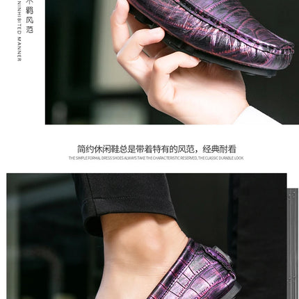 Scarpe Casual da Uomo, Mocassini con Finiture Metalliche, Comodi e Morbidi Slip-on per Adulti