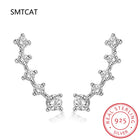 Real D Color Moissanite Diamond Earrings 925 Sterling Silver Sparkling Smile Stud Earrings for Women Jewelry Gift Oorbellen PlatiNum