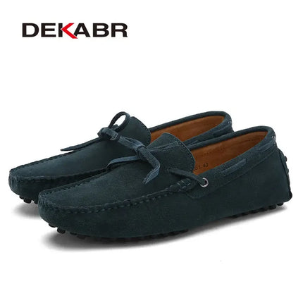 Dekbr Casual uomo scarpe in vera pelle estate traspirante verde mocassini da uomo scarpe in pelle Sapato Masculino Zapatos Hombre