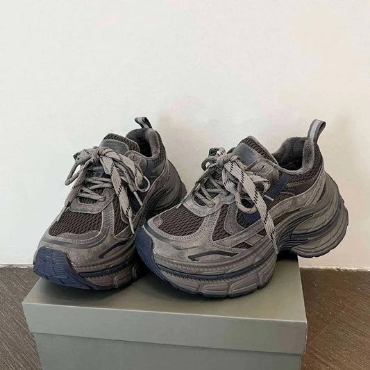 Brand Winter Platform Fleece-lined Sneakers Distressed Casual Warm Non-slip Women's Cotton Shoes Soft Comfortable Running Shoes