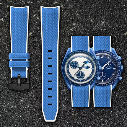 Per Omega Swatch 20mm Curva cinturino per orologio Speedmaster MoonSwatch Planet Snoopy cinturino cinturino a sgancio rapido braccialetto in gomma platinumshop