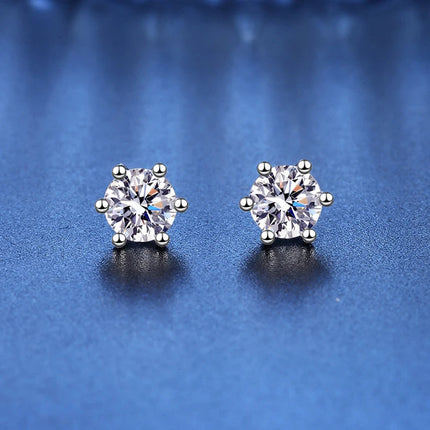 D VVS1 Pass Diamond Tester Moissanite Stud Earrings For Women 100% Real 925 Sterling Silver 2 GRA Certificates Moissanita PlatiNum