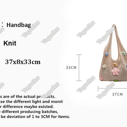 New Women's Versatile Braided Shoulder Bag, Simple and Casual for Holidays and the Beach, with Internal Compartments