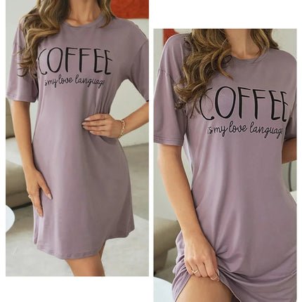 Camicia da notte in seta di latte camicia da notte da donna manica corta camicie da notte in cartone animato dolce pigiameria Casual pigiama Sleepdress