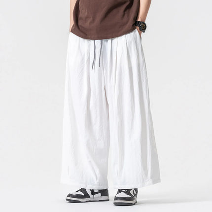 Pantaloni Harem Oversize da Uomo Leggeri Sottili Traspiranti Tinta Unita Stile Harajuku Gamba Larga Casual Moda Pantaloni Dritti Uomo 5XL