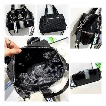 Large Capacity Handbag Female 2024 New Trend High-Grade Fashion Sequins Messenger Bag Luxury Designer Casual Tote Shoulder Bags PlatiNum