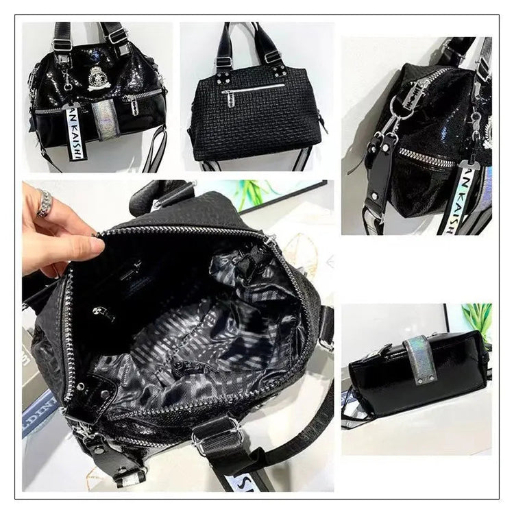 Large Capacity Handbag Female 2024 New Trend High-Grade Fashion Sequins Messenger Bag Luxury Designer Casual Tote Shoulder Bags PlatiNum