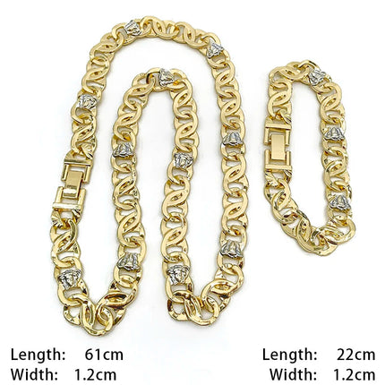 Set di Gioielli Originali per Uomo, Collana e Bracciale Hip Hop Placcati in Oro, Gioielleria alla Moda per Feste, Uso Quotidiano e Regali platinumshop