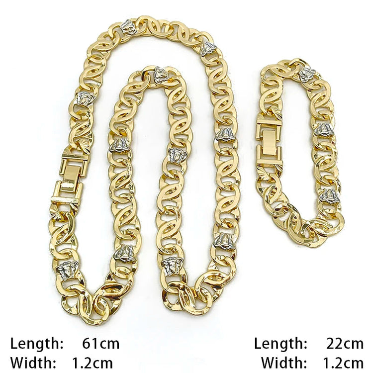 Set di Gioielli Originali per Uomo, Collana e Bracciale Hip Hop Placcati in Oro, Gioielleria alla Moda per Feste, Uso Quotidiano e Regali platinumshop
