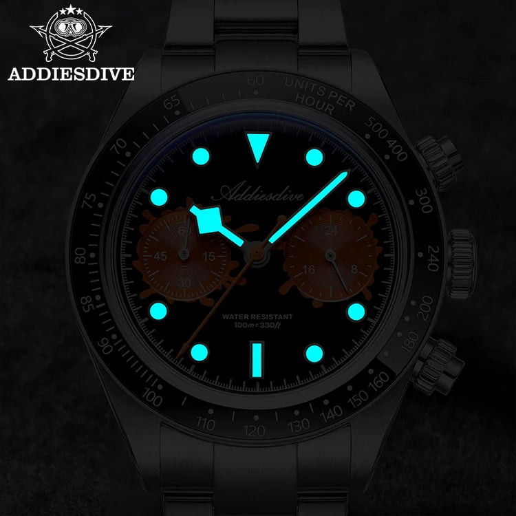 ADDIESDIVE 2026 New Luxury Quartz Watch K1 Bubble Mirror Glass100M Waterproof Ceramic Bezel Super Luminous Stainless Steel Watch