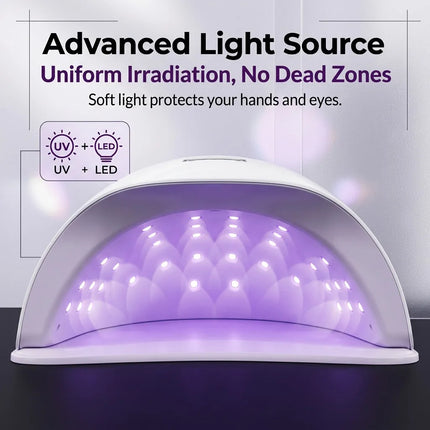 Professional Gel UV LED Nail Dryer Smart Infrared Auto Sensor 99s Low Heat Mode for Sensitive Skin Digital Display Fast Curing Nail Lamp for Home DIY Salon Manicure