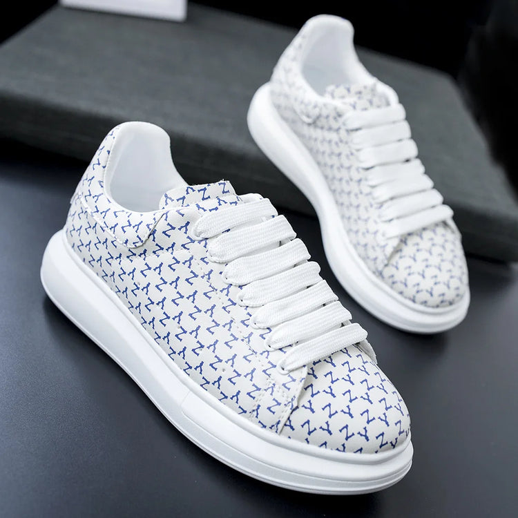 Couple white Shoes men 2024 new men's shoes trendy sports shoes  board shoes letters casual leather shoes white soft-soled shoes