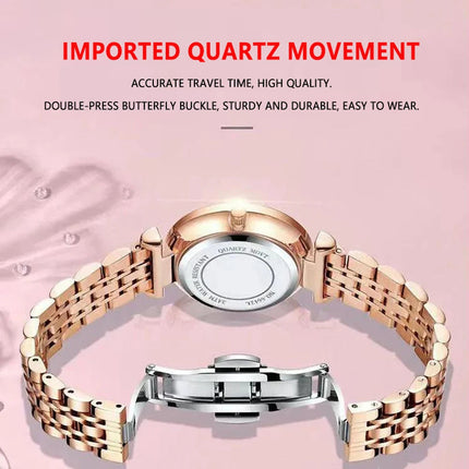 Orologio da donna POEDAGAR di alta qualità, in acciaio inossidabile, raffinato orologio da polso a bracciale, impermeabile, luminoso, elegante, orologio da donna, Reloj platinumshop