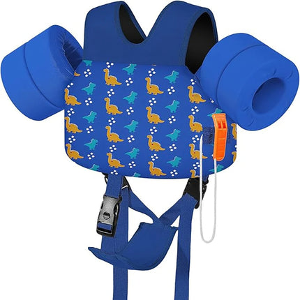 Kids Swim Vest for Toddlers Floaties for Swimming Armbands 15-70 lbs Cartoon Swim Water Wings with Crotch Strap Child Pool Floats Vest