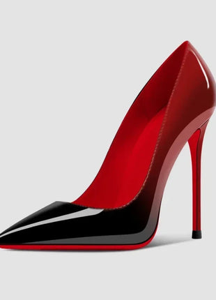 2025New sfumatura fondo rosso tacchi grandi modello leopardo sexy scarpe da donna professionali a punta scarpe singole da laurea nere platinumshop