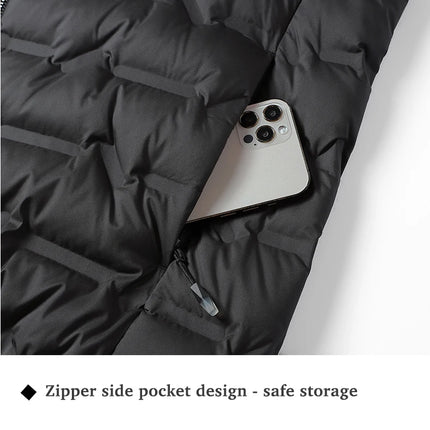 EUMERGX Men's Down Jacket Winter Warm Duck Down Lightweight Padding Jackets Camping Climbing Trekking Graphene Lining Coat