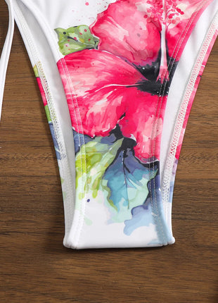 Costume da bagno 3 pezzi con stampa floreale grande con gonna lunga in rete Costume da bagno bikini micro perizoma da donna 2025 Costume da bagno estivo da spiaggia Biquini PlatiNum