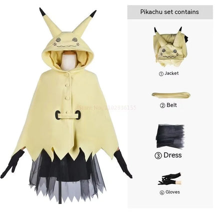 Mimikyu Cosplay Costume Anime Women Dress Up Clothes Halloween Comic-con Carnival Clothing Outfit Party Coser Props Adult Gift