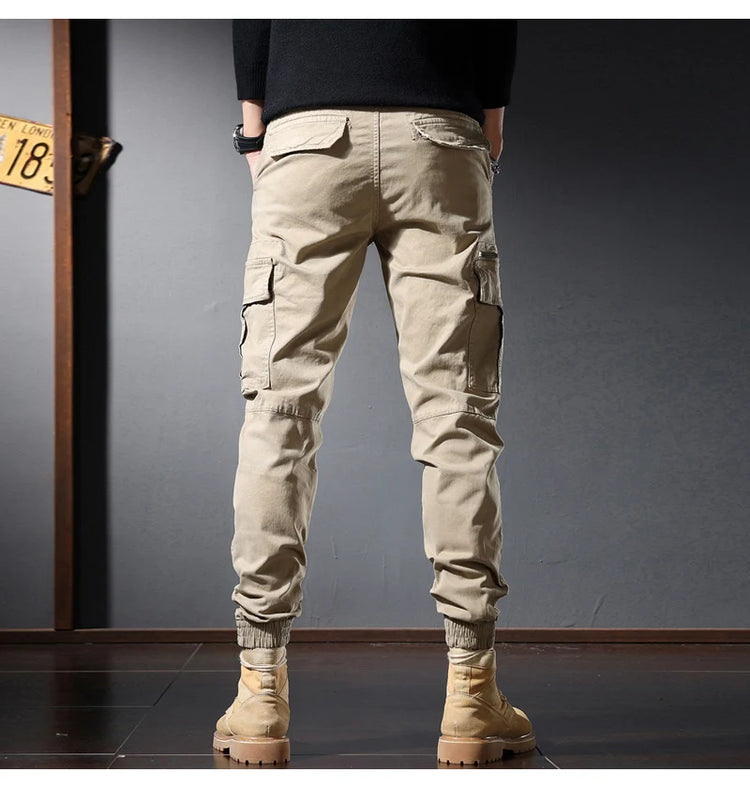 Street Fashion Men Jeans Black Green Loose Fit Big Pocket Casual Cargo Pants Hombre Zipper Designer Hip Hop Joggers Men Overalls