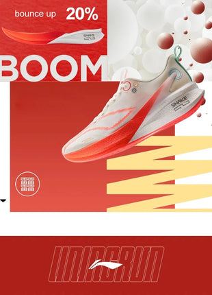 Li-Ning Men's RED HARE 8 PRO Racing Running Shoes BOOM FIBER Cushion Stable Sport Shoes Anti-Slip Wearable Sneakers ARPV003 PlatiNum