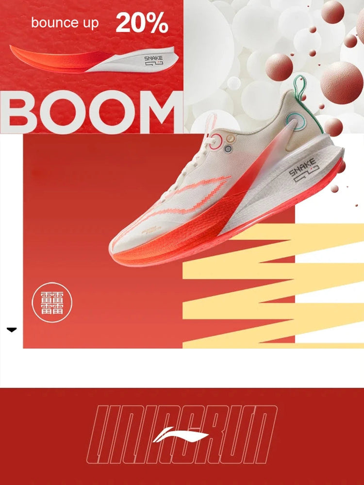 Li-Ning Men's RED HARE 8 PRO Racing Running Shoes BOOM FIBER Cushion Stable Sport Shoes Anti-Slip Wearable Sneakers ARPV003 PlatiNum