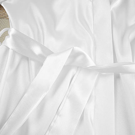 Piuma Blush Kimono Robe Boudoir Matrimonio Lunghezza pavimento Maxi Vestaglia Vestaglie Sposa per essere addio al nubilato Macchia Lingerie di seta