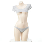 La biancheria intima giapponese della maglietta a righe Super corte imposta il Bikini uniforme delle ragazze del Costume Cosplay della scuola di stile a tre punti platinumshop