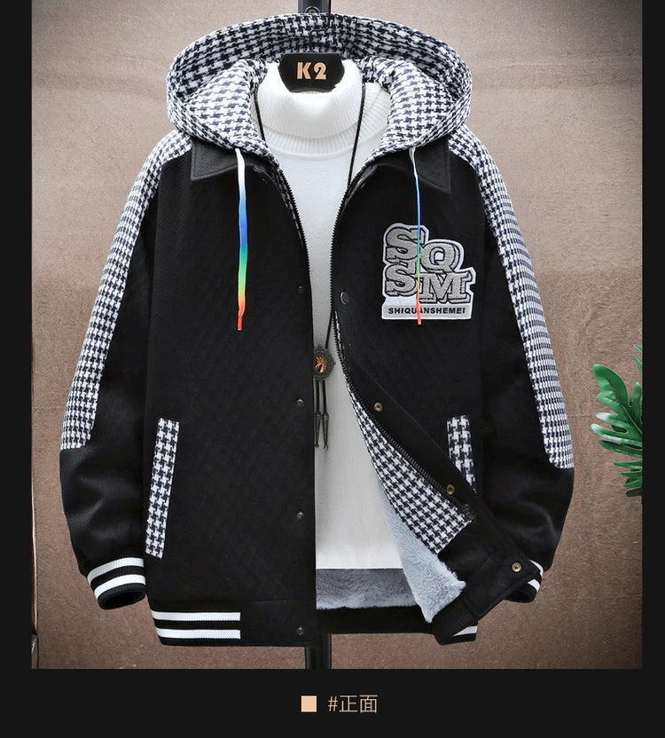 Winter Men's Sets Tracksuit Men Wool Hooded Sweatshirt Thicken Warm Sportswear Male Casual Suit Two Piece Sets