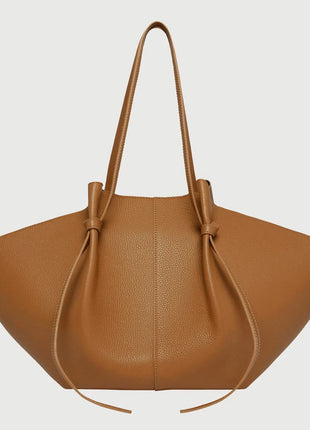 Borsa tote grande da donna, borsa a tracolla in pelle scamosciata, design con nodo, borsa versatile