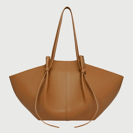 Borsa tote grande da donna, borsa a tracolla in pelle scamosciata, design con nodo, borsa versatile