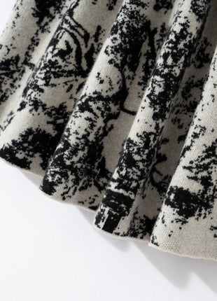New 100% Pure Cashmere Half Skirt Women's Autumn Winter Mid-calf Knitted Full Skirt A-line High Waist Dress Retro Chinese Style PlatiNum