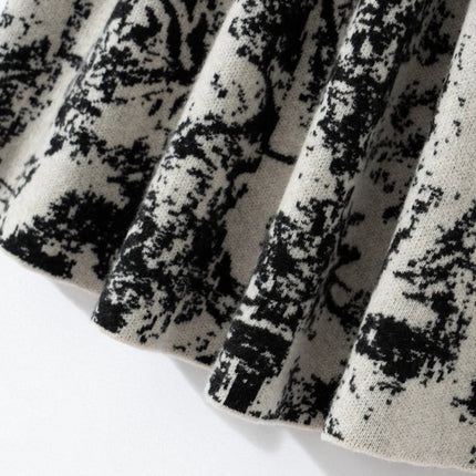 New 100% Pure Cashmere Half Skirt Women's Autumn Winter Mid-calf Knitted Full Skirt A-line High Waist Dress Retro Chinese Style PlatiNum