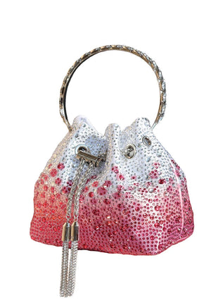 Handle Rhinestones Evening clutch Bag Purses and handbag luxury Designer shoulder bag Shiny Crystal Clutch purse bucket bag PlatiNum
