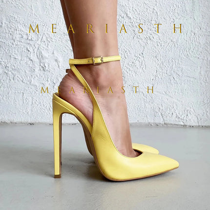 2025 Sandali a punta sexy con tacco ultra alto eleganti sandali estivi in vernice con reggicalze tacchi alti abito alla moda scarpe da donna per banchetti