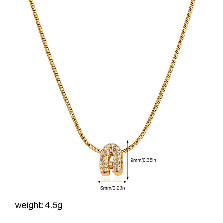 Fashion Tiny CZ Zircon Initial Alphabet Pendant Neckalce Gold Plated Stainless Steel A-Z Letter Necklaces Birthday Gifts Jewelry PlatiNum