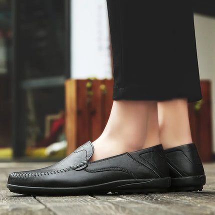 Scarpe Casual in Pelle da Uomo, Sneakers Estive di Lusso in Vera Pelle, Mocassini Italiani Traspiranti Slip-on