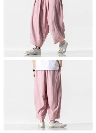 Men's Oversized Wide Leg Pants Comfortable Harajuku Style Joggers Casual Loose Fashion Elastic Waist Streetwear