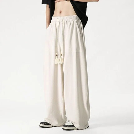 Nuovi pantaloni da uomo Casual comodi pantaloni a gamba larga pantaloni Harun larghi alla moda pantaloni sportivi con coulisse lanterna da uomo taglie forti