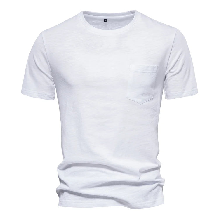 T-shirt da uomo in cotone 100% Casual morbida Fitness Estate T-shirt sottili Abbigliamento per la casa da uomo O-Collo Manica corta Soild T Shirt per uomo