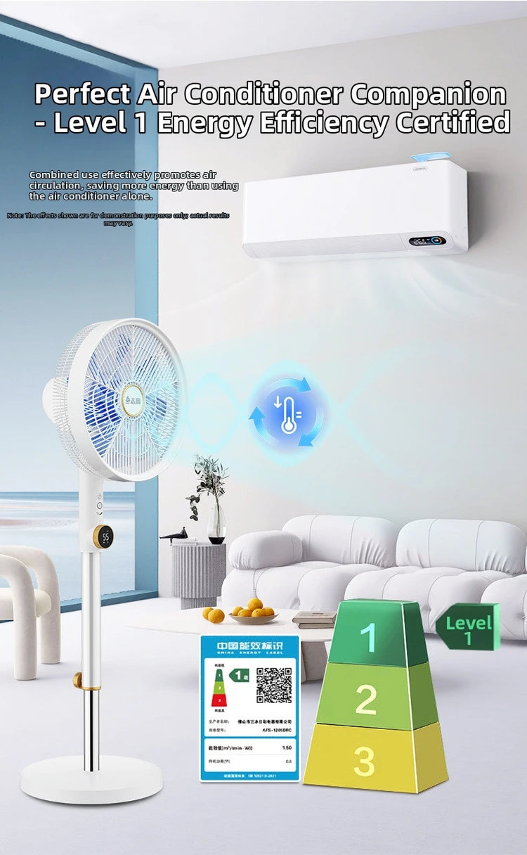 Ventilatore a Torre con Inverter DC, Ultra Silenzioso a 12 Velocità con Telecomando, Ventilatore Oscillante a Risparmio Energetico per Soggiorno/Camera da Letto