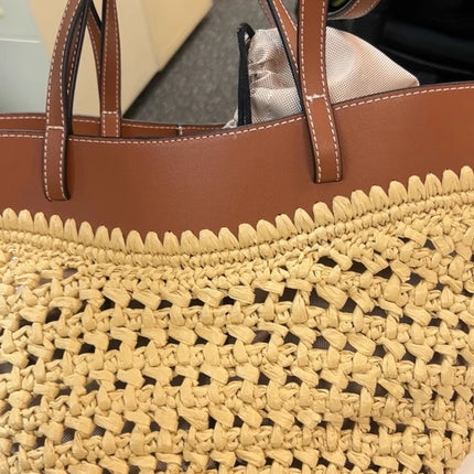 2025 Y2k Retro Literary Fashion Versatile Casual Tote Bag Shoulder Bag Large Capacity Grass Woven Bag Women's Bag