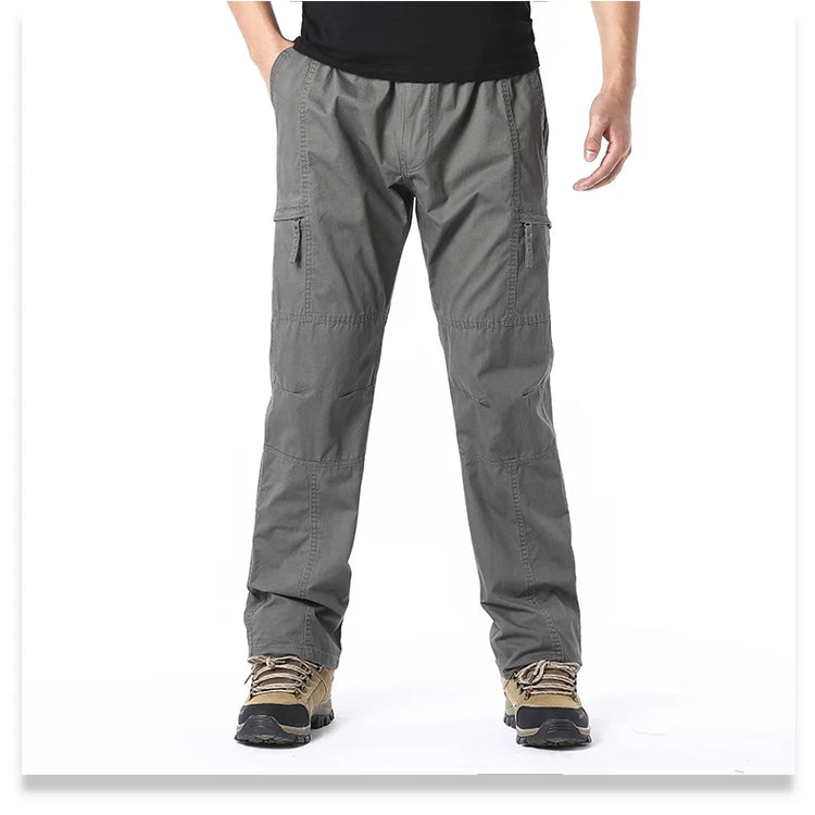 High Quality Men's Cotton Cargo Pants Casual Multiple Pocket Tacitcal Pants Spring Autumn Outdoor Camping Hiking Work Pants