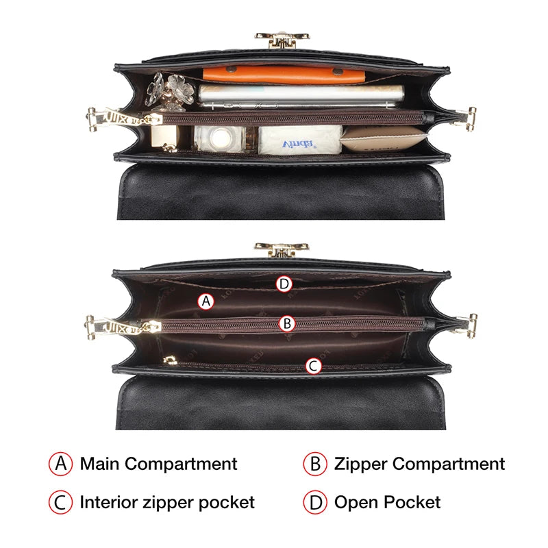 FOXER Women Split Leather Messenger Bags New Designe Lady Stylish Chains Lattice Shoulder Crossbody Bag Female Classical Flap