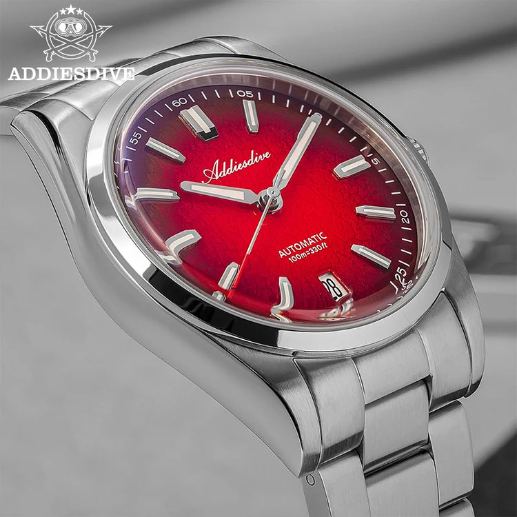 ADDIESDIVE New Men's Watches Mechanical 39mm Bubble Glass Stainless Steel Luminous Luxury Watch 100m Waterproof Automatic Watch