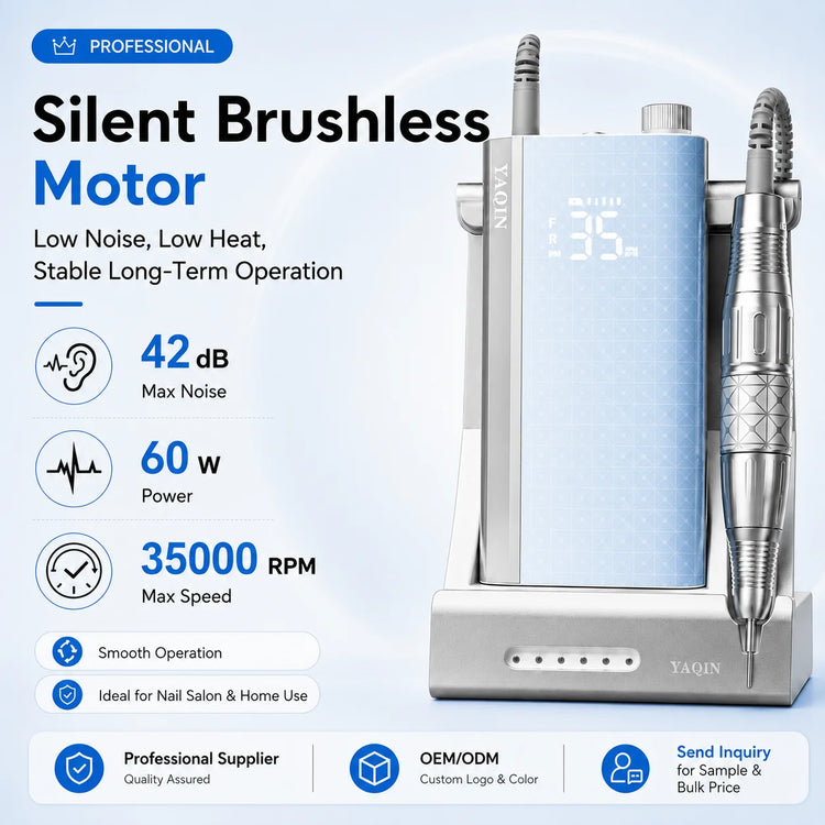 Brushless Nail Drill Professional Acrylic Gel Remover 35k RPM Nail Polish Machine Pedicure Polishing Tools