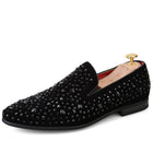 Scarpe eleganti da uomo Mocassini neri a punta di lusso Scarpe con paillettes in metallo denim Scarpe da sposa per feste da uomo di alta qualità Novità
